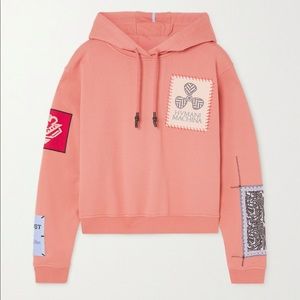 MCQ Alexander McQueen In Dust appliquéd cotton-jersey hoodie